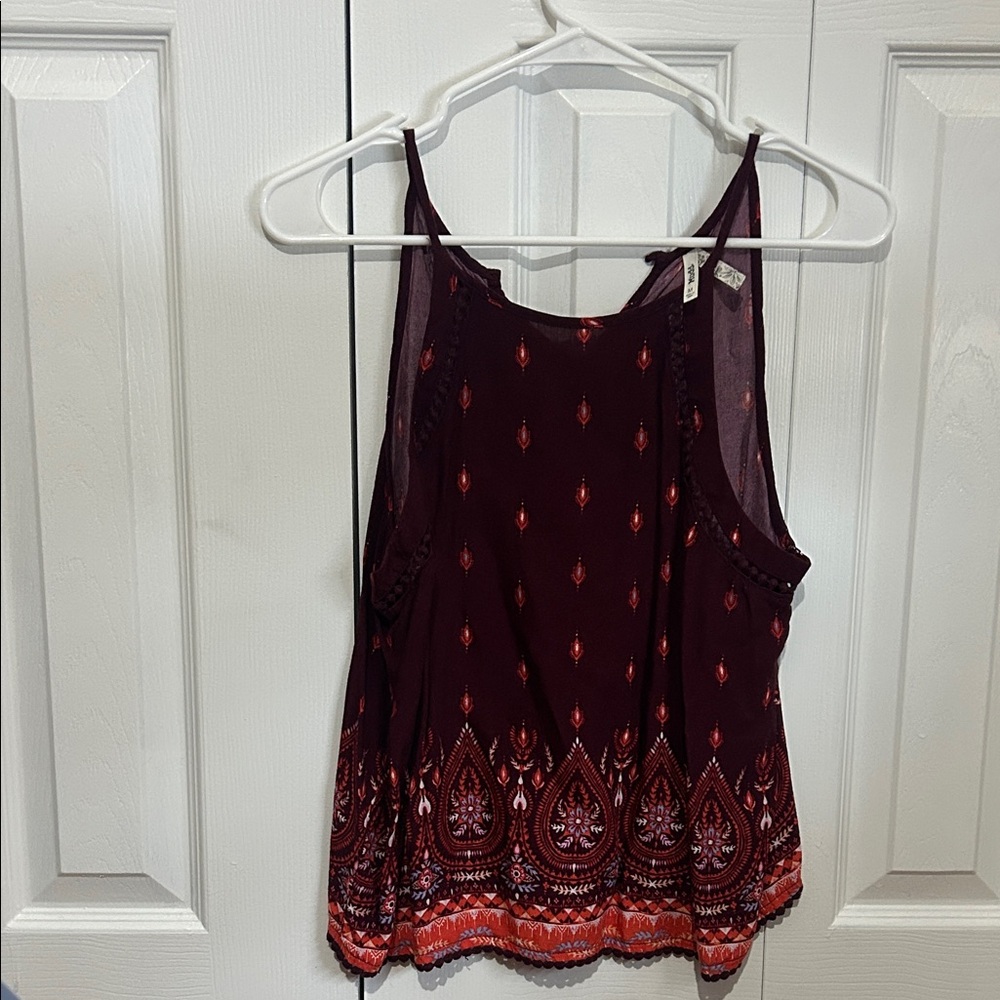 Mudd Burgundy and Red Paisley Camisole